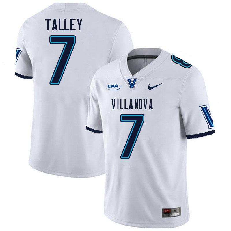 Villanova Wildcats #7 Julian Talley College Football Jerseys Stitched-White
